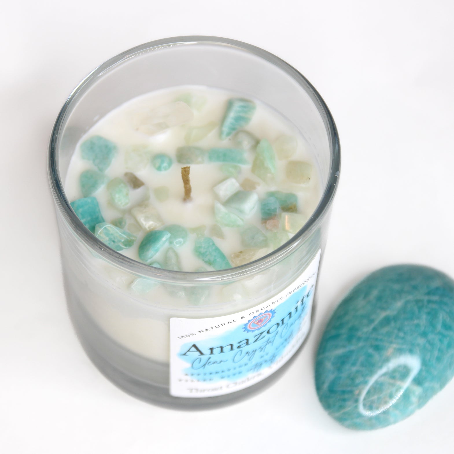 Amazonite Crystal Chakra Candle