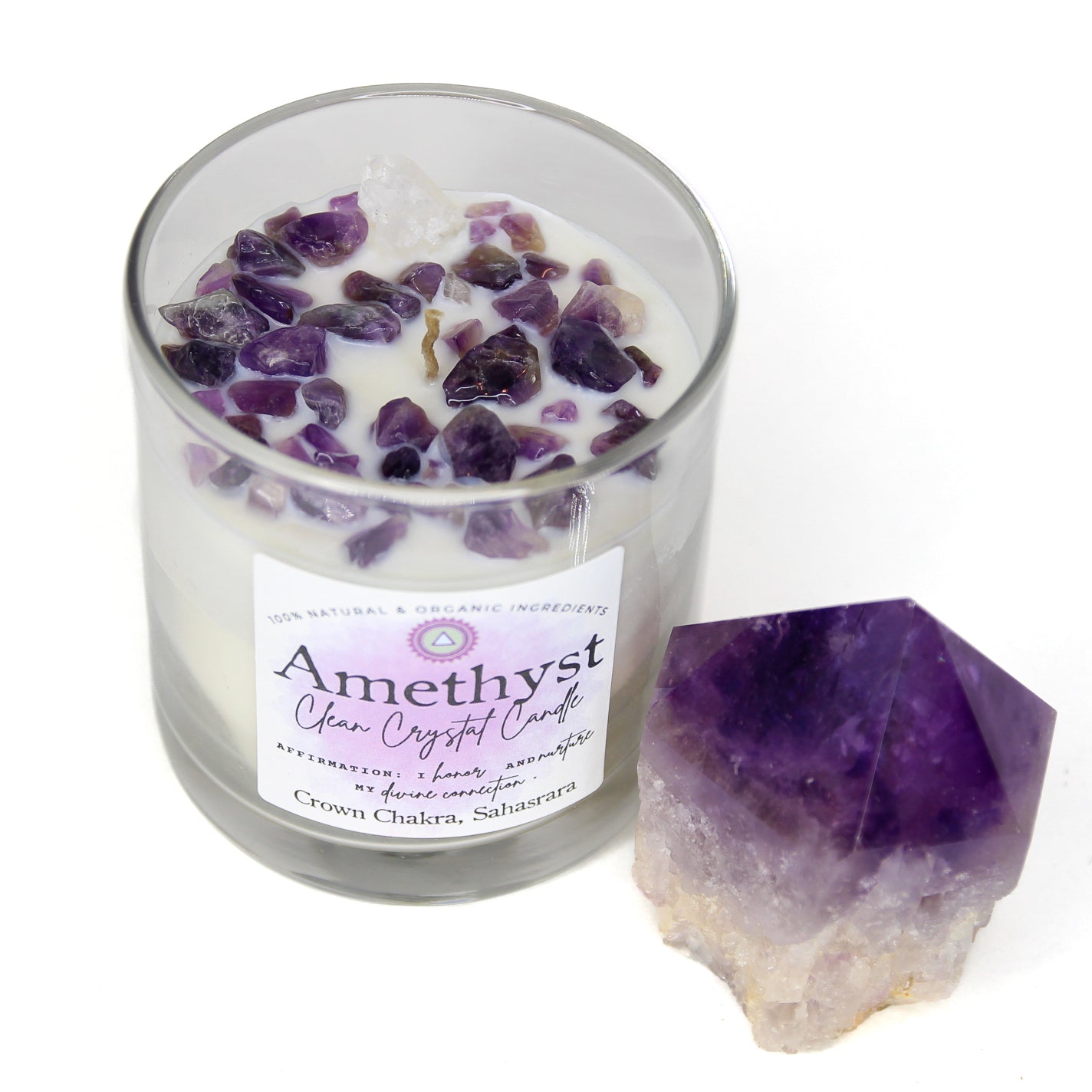 Amethyst Crystal Chakra Candle