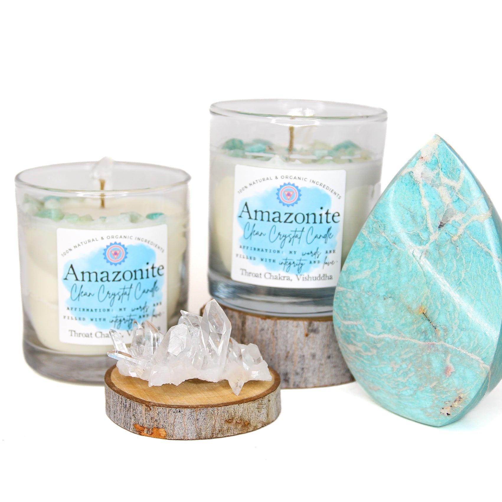 Amazonite Crystal Chakra Candle