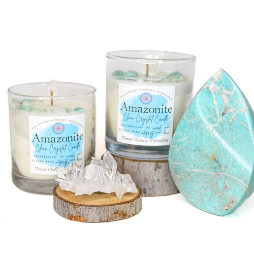 Amazonite Crystal Chakra Candle