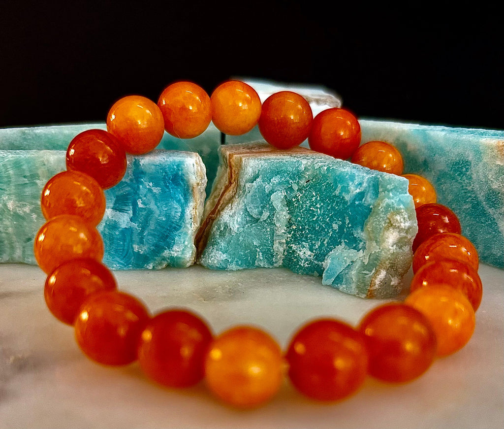 Orange Sunstone Crystal Bracelet – Joy, Confidence & Solar Chakra Healing