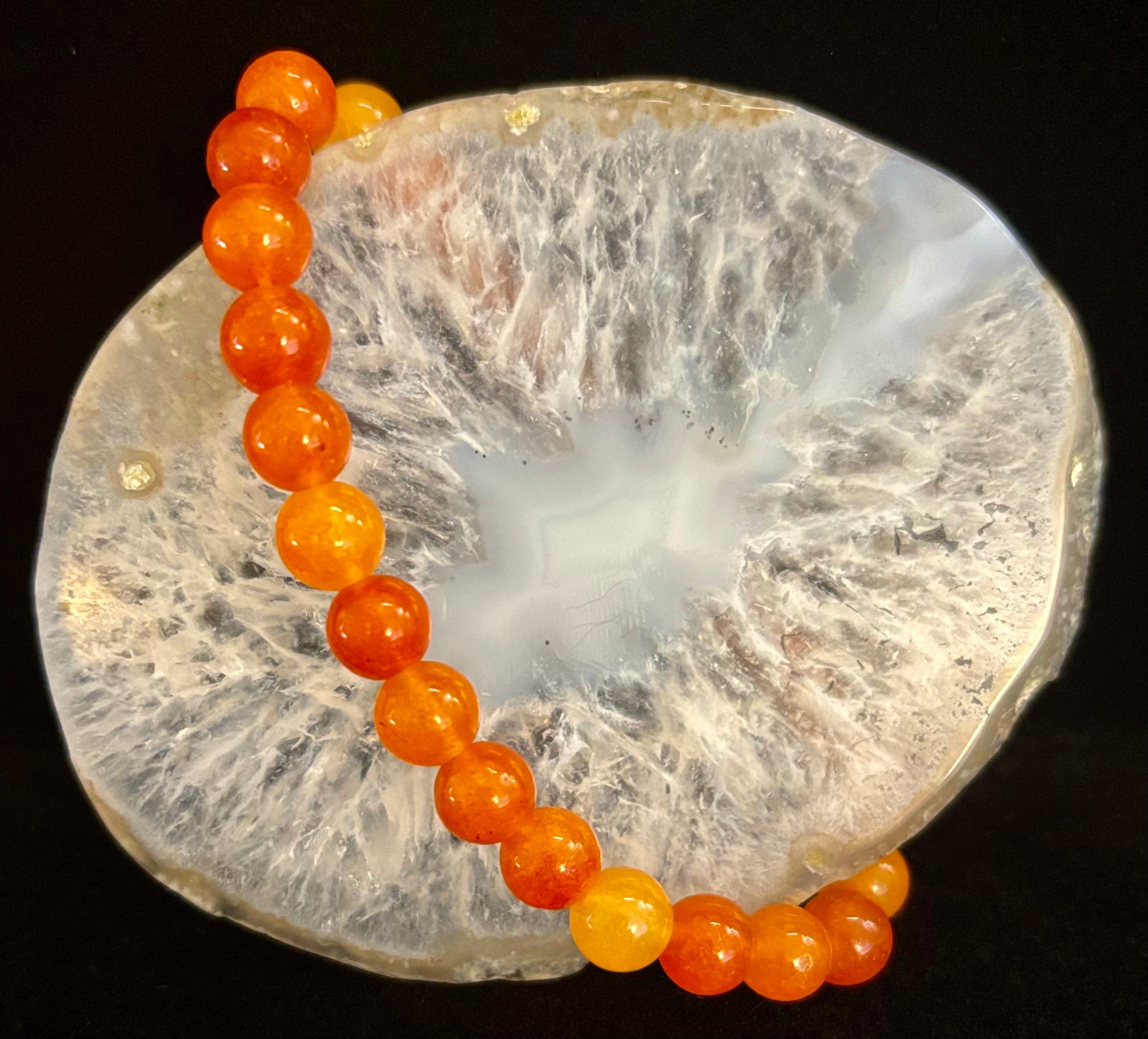 Orange Sunstone Crystal Bracelet – Joy, Confidence & Solar Chakra Healing