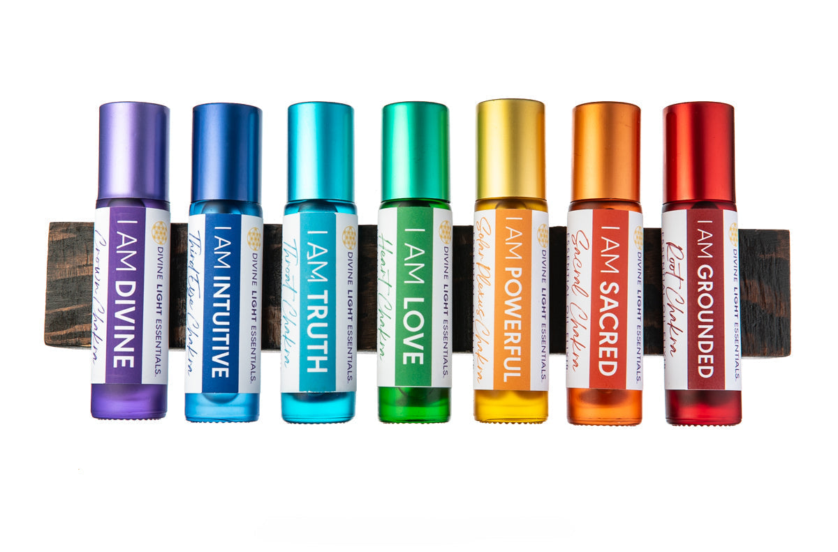 Chakra Balancing Elixirs - Essential Oils - 7 Roller Bottles Set